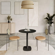 Vail Collection Dining Table Black Rectangle Base With 27"/36" Round Stone Top - Elax Furniture