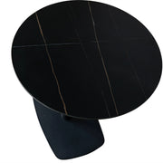 Vail Collection Dining Table Black Rectangle Base With 27"/36" Round Stone Top - Elax Furniture