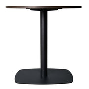 LeisureMod Vail Collection Dining Table Black Rectangle Base With 27"/36" Round Dark Brown MDF Top - Elax Furniture