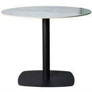 Vail Collection Dining Table Black Rectangle Base With 27"/36" Round Stone Top - Elax Furniture