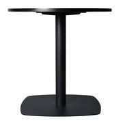 LeisureMod Vail Collection Dining Table Black Rectangle Base With 27"/36" Round Dark Brown MDF Top - Elax Furniture