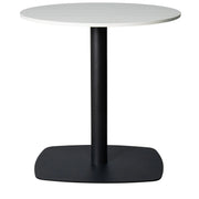 LeisureMod Vail Collection Dining Table Black Rectangle Base With 27"/36" Round Dark Brown MDF Top - Elax Furniture