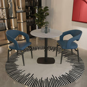 LeisureMod Vail Collection Dining Table Black Rectangle Base With 27"/36" Round Dark Brown MDF Top - Elax Furniture