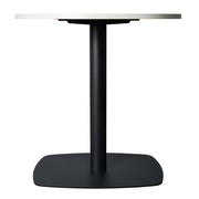 LeisureMod Vail Collection Dining Table Black Rectangle Base With 27"/36" Round Dark Brown MDF Top - Elax Furniture