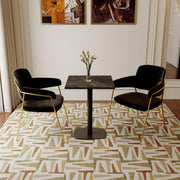LeisureMod Vail Collection Dining Table Black Rectangle Base With 24" Square MDF Top - Elax Furniture