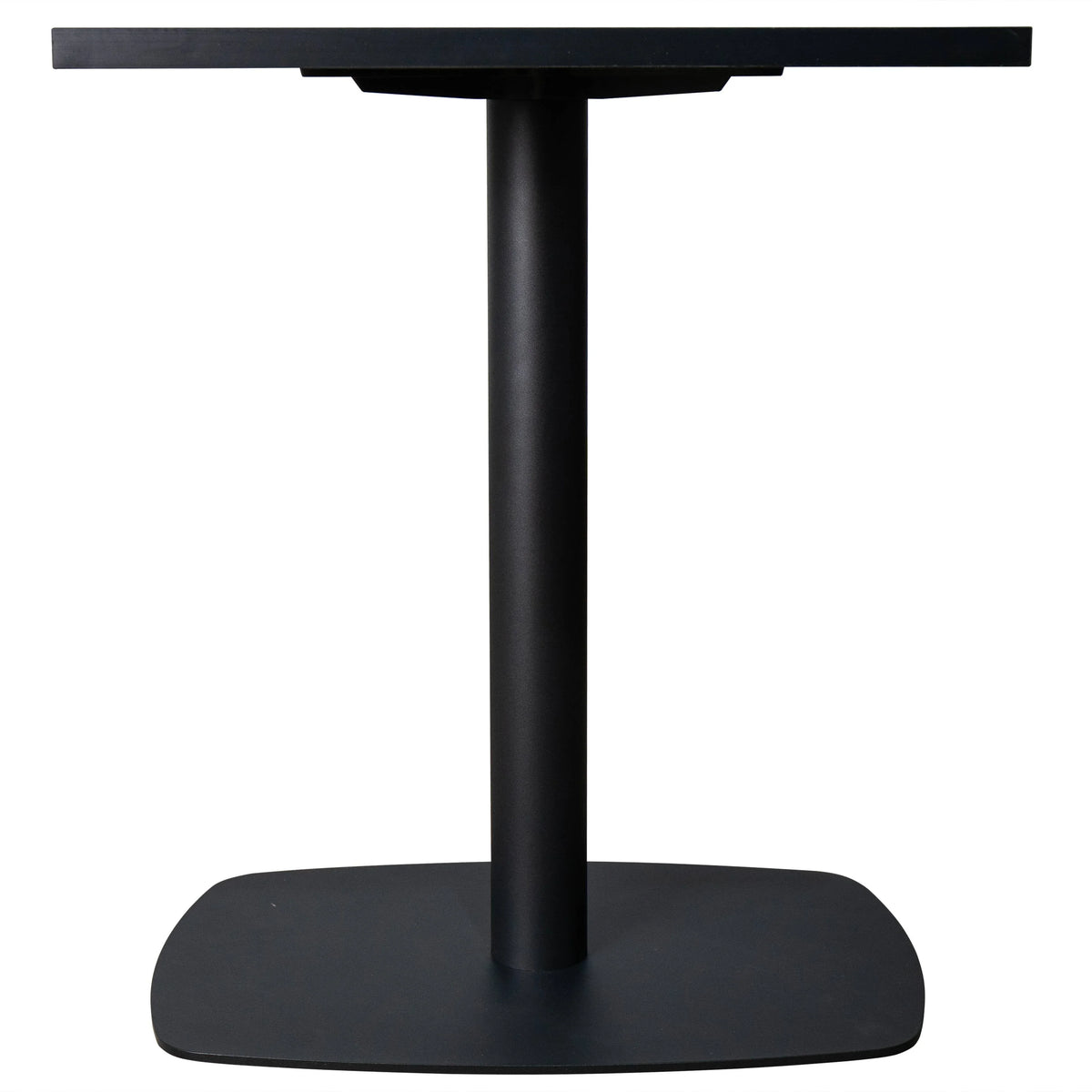 LeisureMod Vail Collection Dining Table Black Rectangle Base With 24" Square MDF Top - Elax Furniture