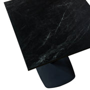 LeisureMod Vail Collection Dining Table Black Rectangle Base With 24" Square MDF Top - Elax Furniture