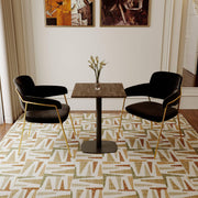 LeisureMod Vail Collection Dining Table Black Rectangle Base With 24" Square MDF Top - Elax Furniture