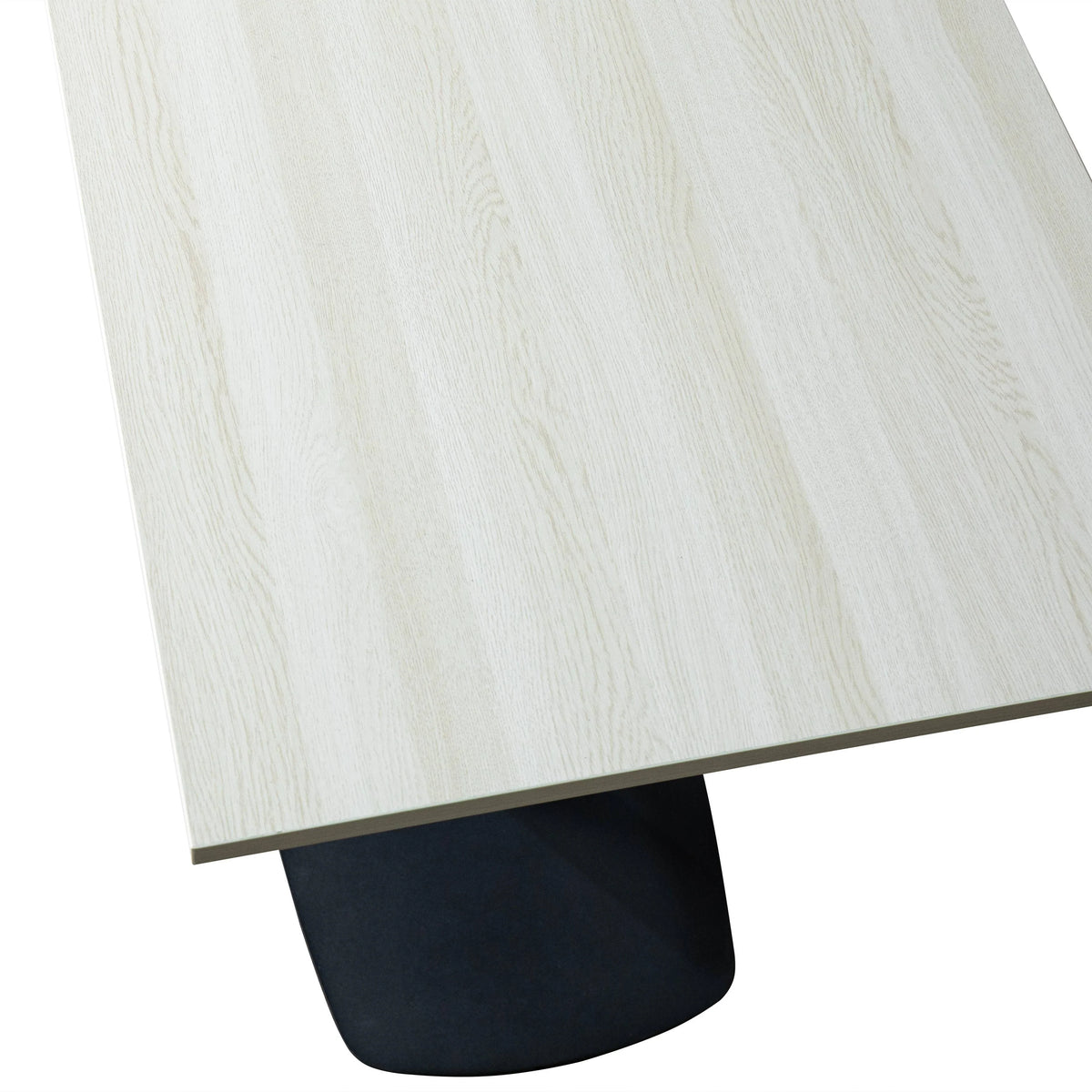 LeisureMod Vail Collection Dining Table Black Rectangle Base With 24" Square MDF Top - Elax Furniture