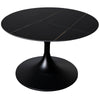 Verve 24” Round Coffee Table with Sintered Stone Top and Stainless Steel Base