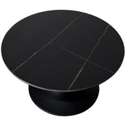 Verve 24” Round Coffee Table with Sintered Stone Top and Stainless Steel Base - Elax Furniture