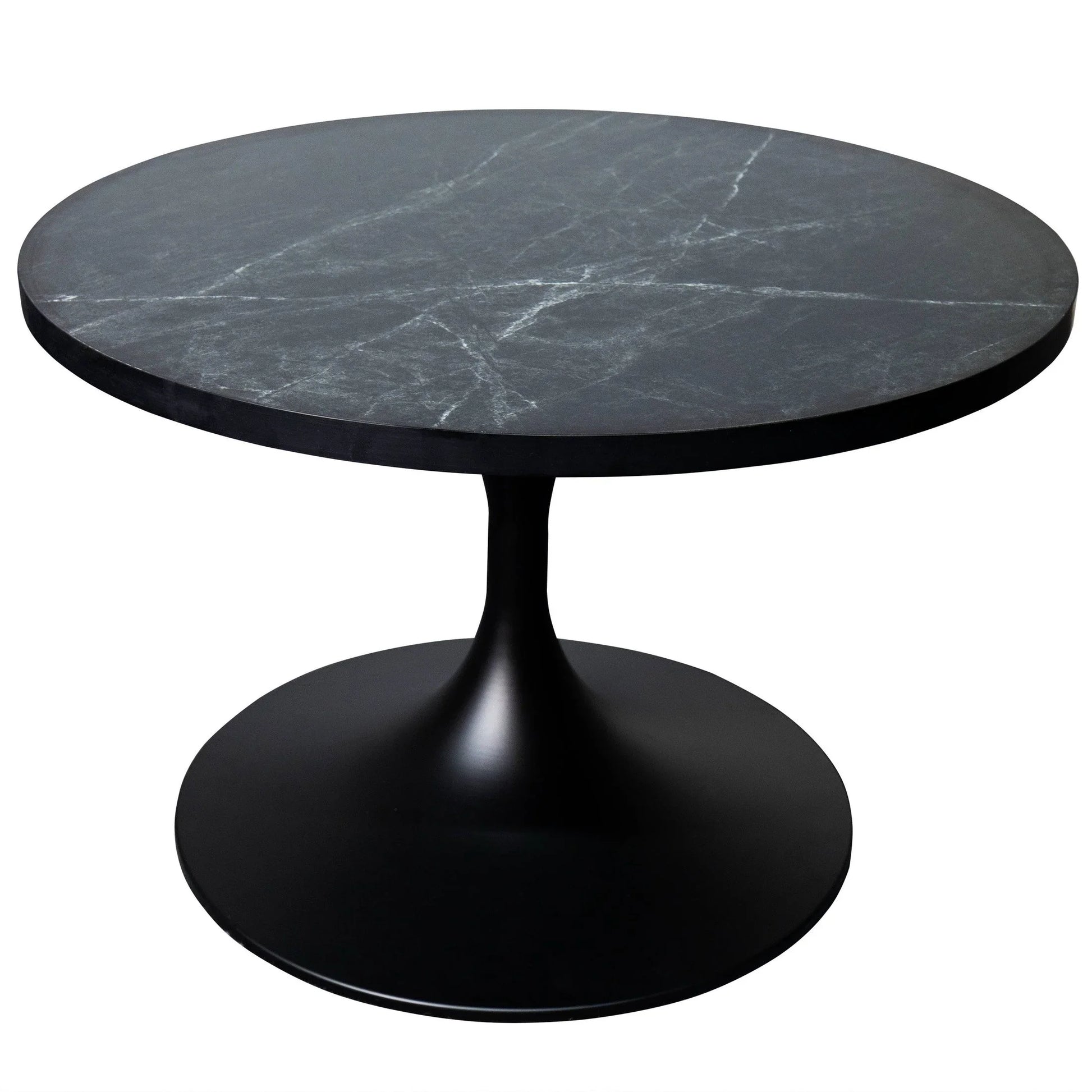 Verve 27” Round Coffee Table with MDF Top and Stainless Steel Base - Elax Furniture