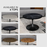Verve 27” Round Coffee Table with MDF Top and Stainless Steel Base - Elax Furniture