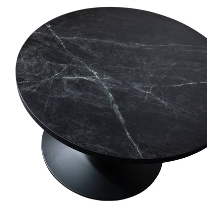 Verve 27” Round Coffee Table with MDF Top and Stainless Steel Base - Elax Furniture