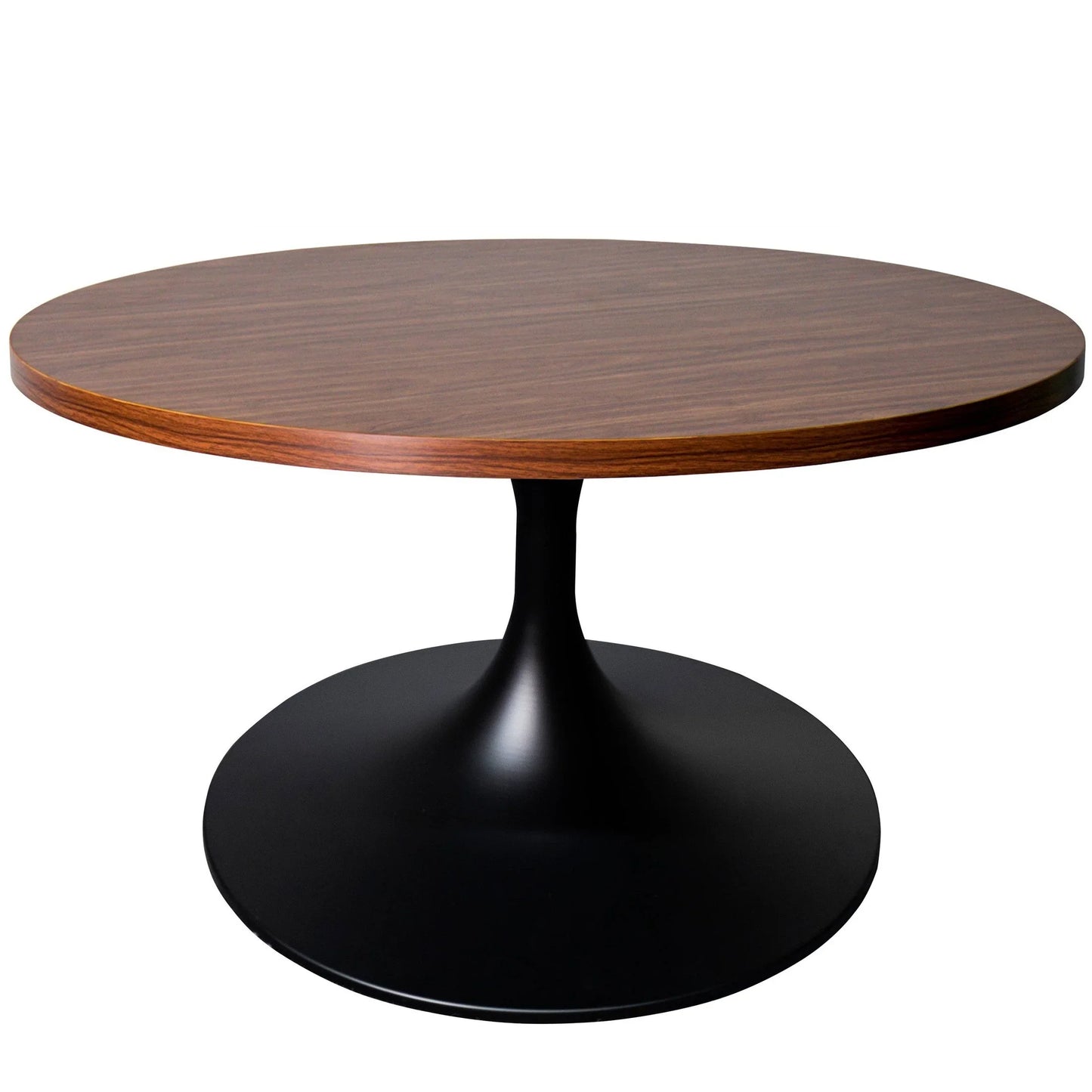Verve 27” Round Coffee Table with MDF Top and Stainless Steel Base - Elax Furniture