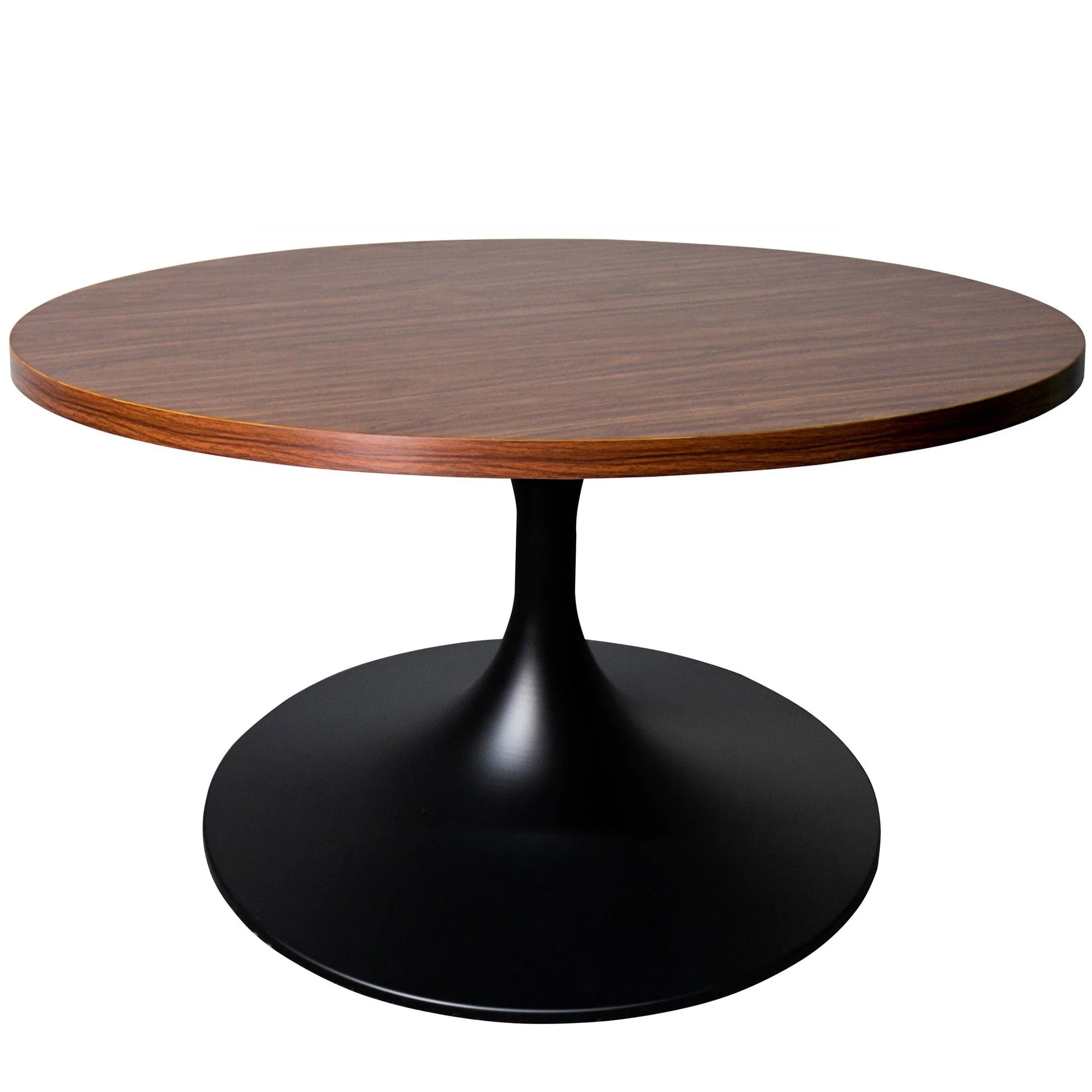Verve 27” Round Coffee Table with MDF Top and Stainless Steel Base - Elax Furniture