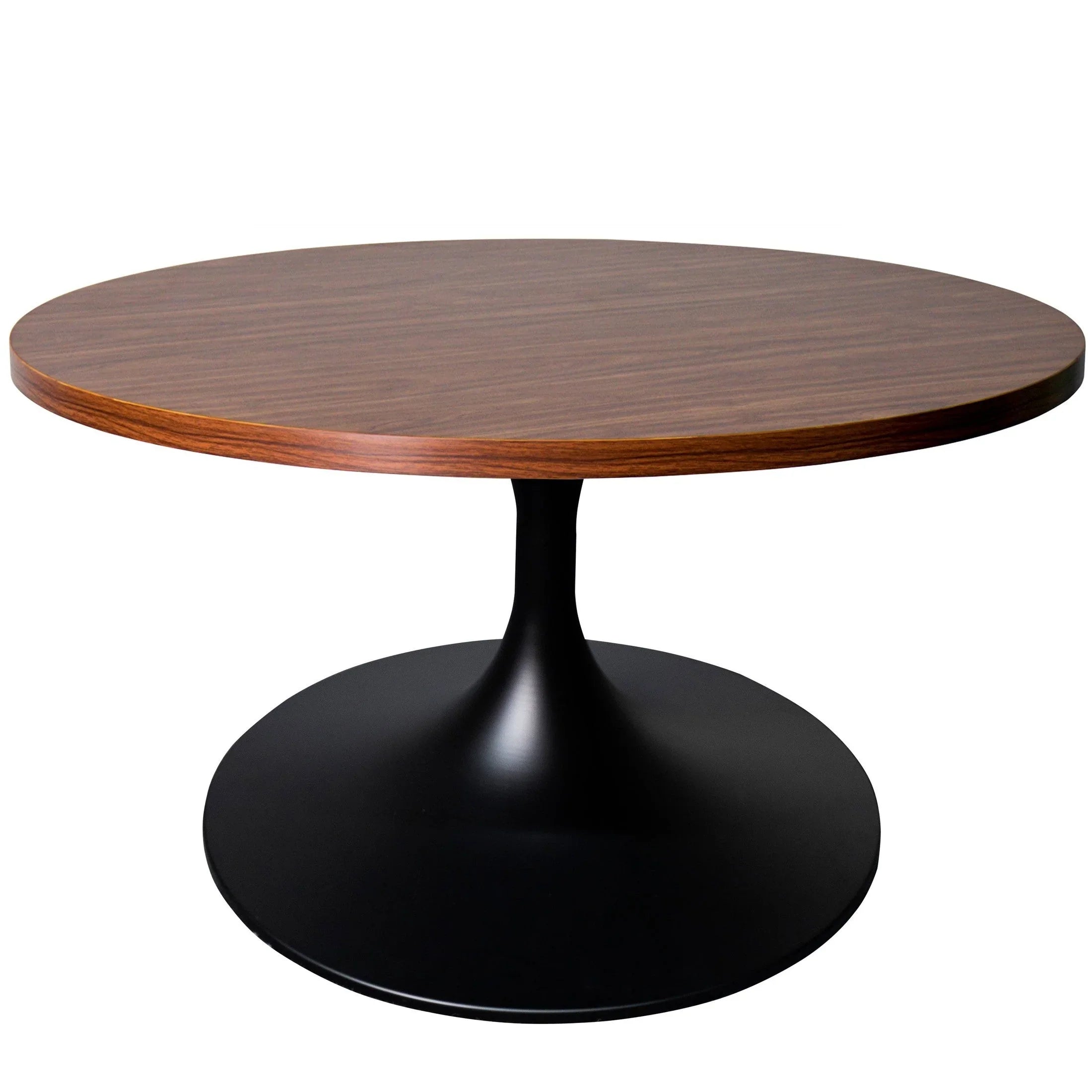 Verve 27” Round Coffee Table with MDF Top and Stainless Steel Base - Elax Furniture