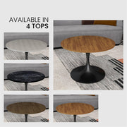 Verve 27” Round Coffee Table with MDF Top and Stainless Steel Base - Elax Furniture