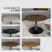 Verve 27” Round Coffee Table with MDF Top and Stainless Steel Base - Elax Furniture