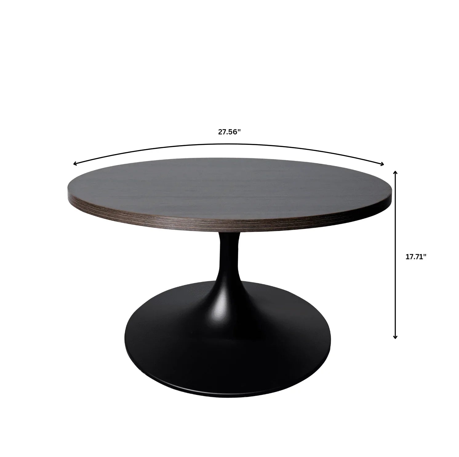 Verve 27” Round Coffee Table with MDF Top and Stainless Steel Base - Elax Furniture