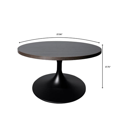 Verve 27” Round Coffee Table with MDF Top and Stainless Steel Base - Elax Furniture