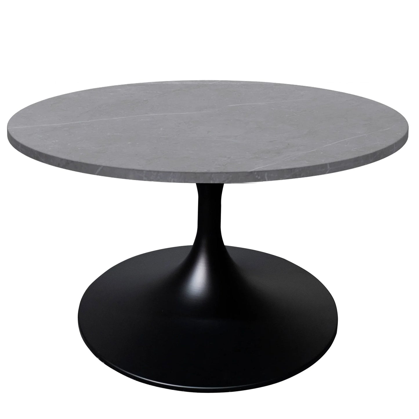 Verve 27” Round Coffee Table with Sintered Stone Top and Stainless Steel Base - Elax Furniture