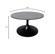Verve 27” Round Coffee Table with Sintered Stone Top and Stainless Steel Base - Elax Furniture