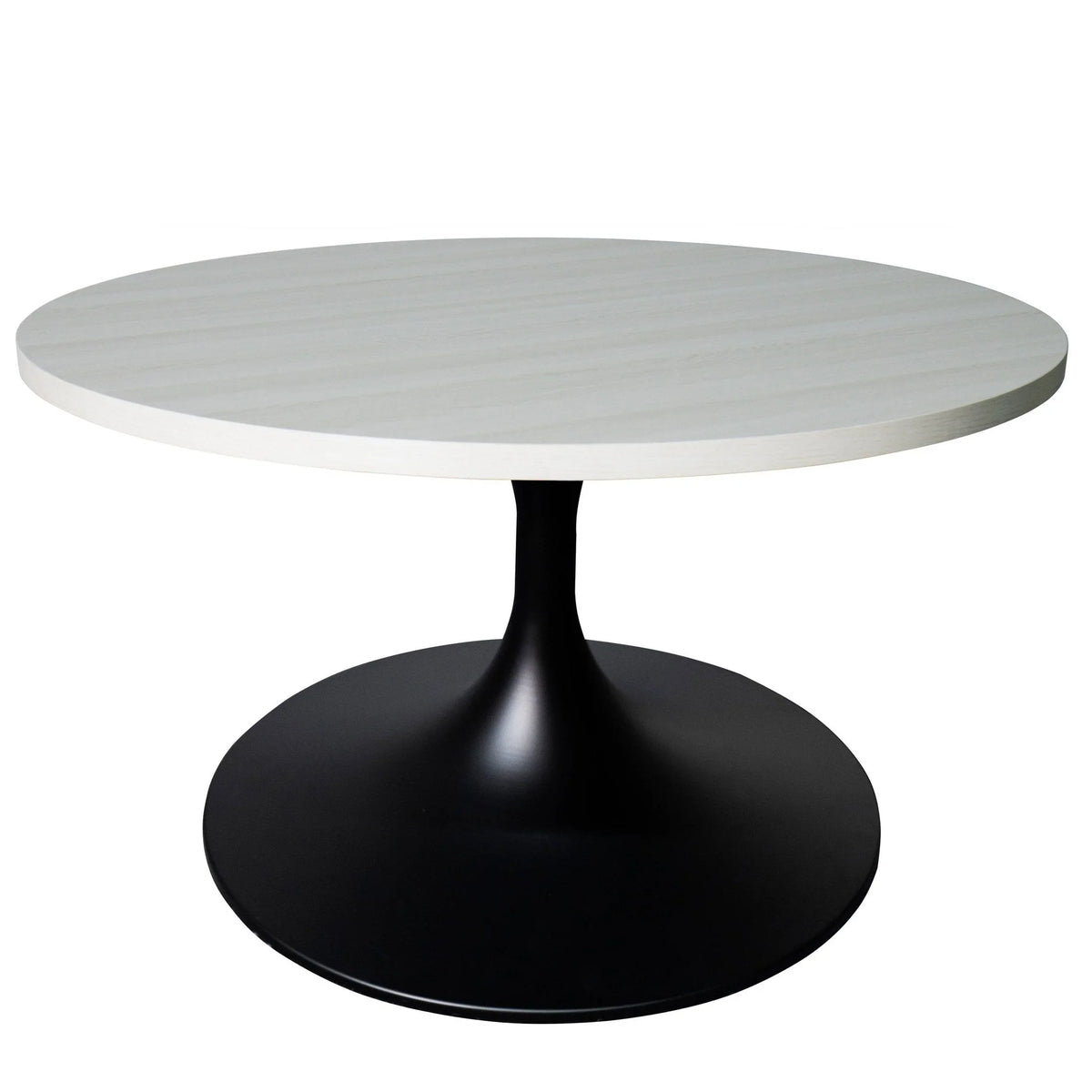 Verve 27” Round Coffee Table with MDF Top and Stainless Steel Base - Elax Furniture