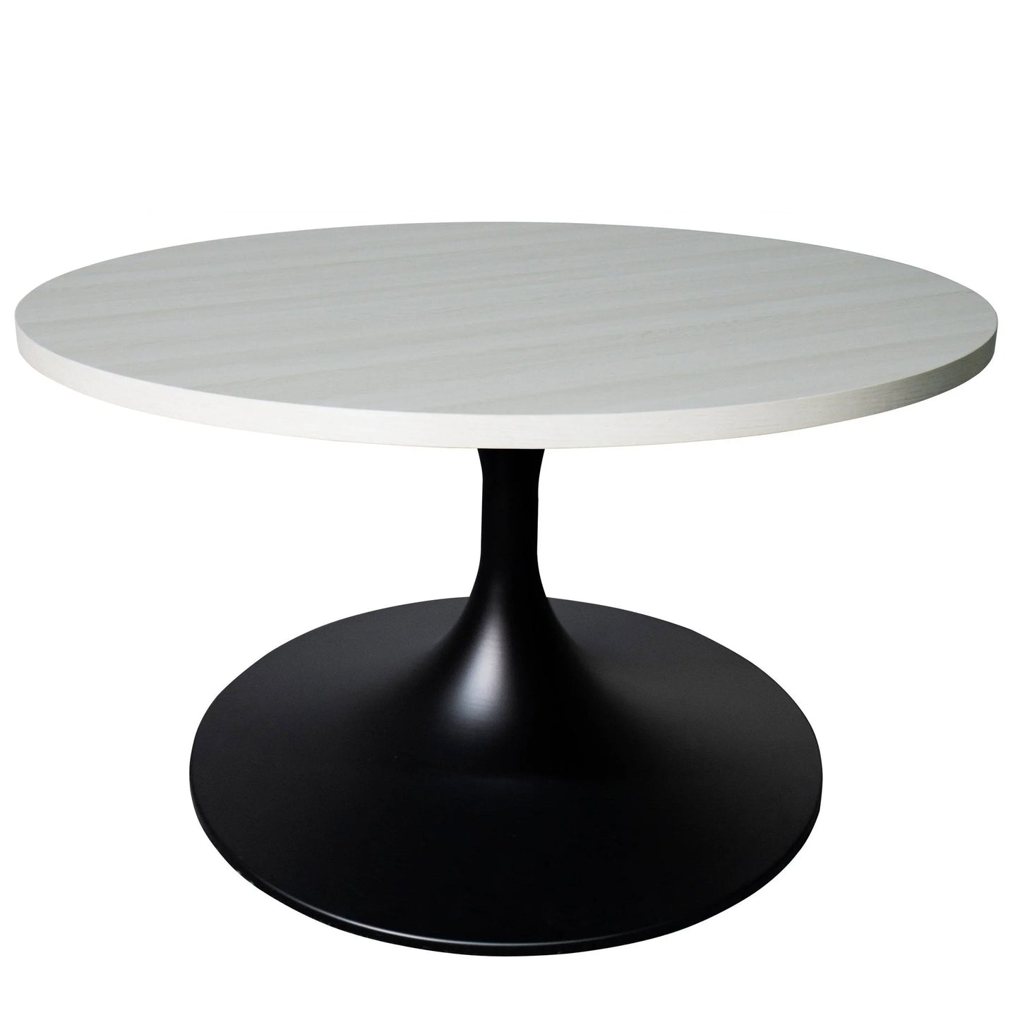 Verve 27” Round Coffee Table with MDF Top and Stainless Steel Base - Elax Furniture