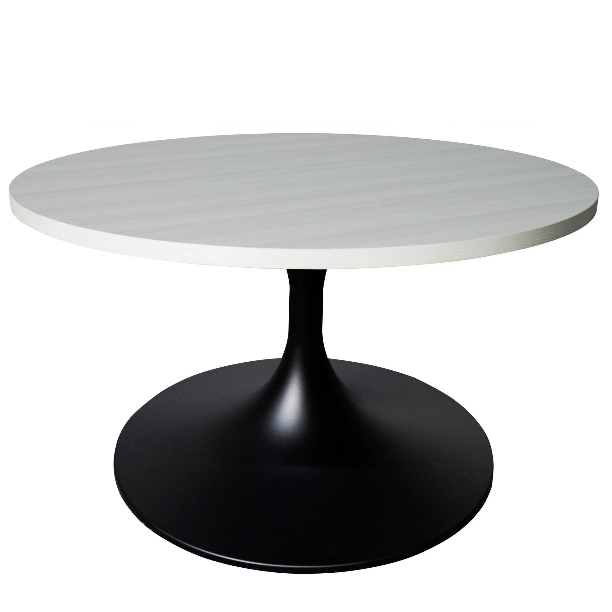 Verve 27” Round Coffee Table with MDF Top and Stainless Steel Base - Elax Furniture