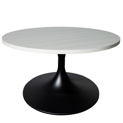 Verve 27” Round Coffee Table with MDF Top and Stainless Steel Base - Elax Furniture
