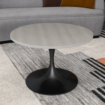 Verve 27” Round Coffee Table with MDF Top and Stainless Steel Base - Elax Furniture