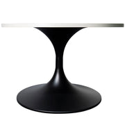 Verve 27” Round Coffee Table with MDF Top and Stainless Steel Base - Elax Furniture
