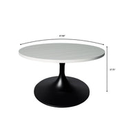 Verve 27” Round Coffee Table with MDF Top and Stainless Steel Base - Elax Furniture
