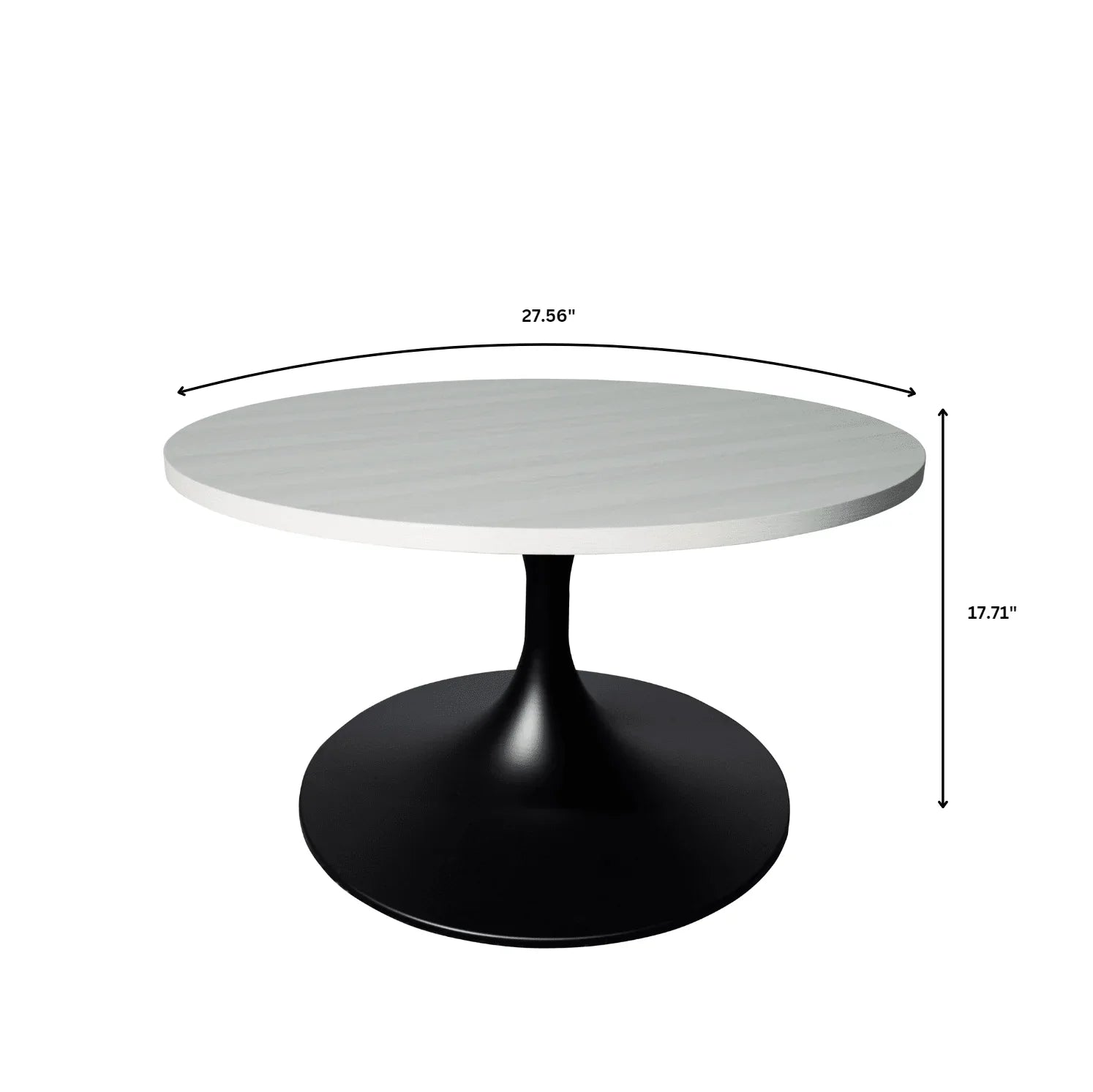 Verve 27” Round Coffee Table with MDF Top and Stainless Steel Base - Elax Furniture