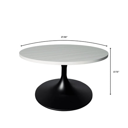 Verve 27” Round Coffee Table with MDF Top and Stainless Steel Base - Elax Furniture