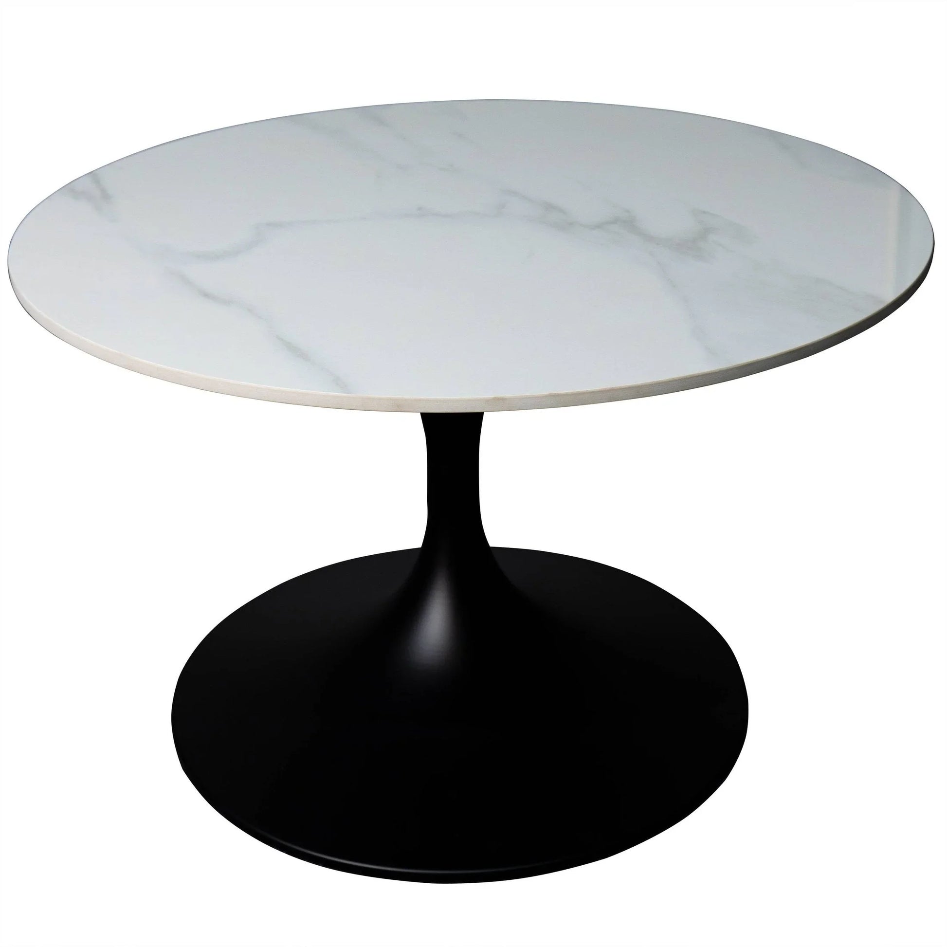 Verve 27” Round Coffee Table with Sintered Stone Top and Stainless Steel Base - Elax Furniture