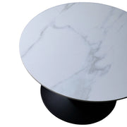 Verve 27” Round Coffee Table with Sintered Stone Top and Stainless Steel Base - Elax Furniture