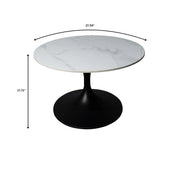 Verve 27” Round Coffee Table with Sintered Stone Top and Stainless Steel Base - Elax Furniture