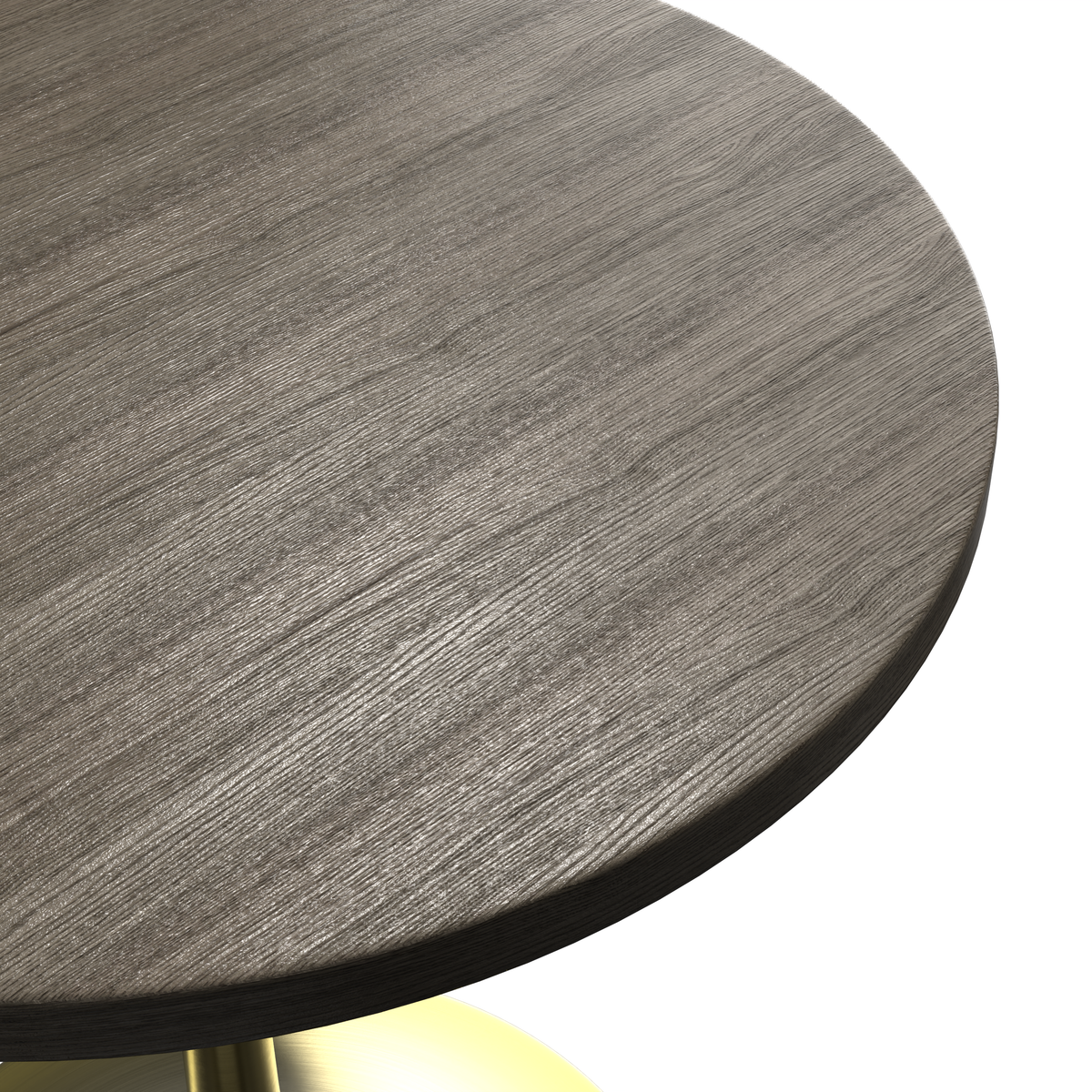 Verve Round Dining Table with MDF/Sintered Stone/Resin Tabletop in Gold Stainless Steel Pedestal Base MDF 27 Inch Dark Maple Dining Table Leisuremod