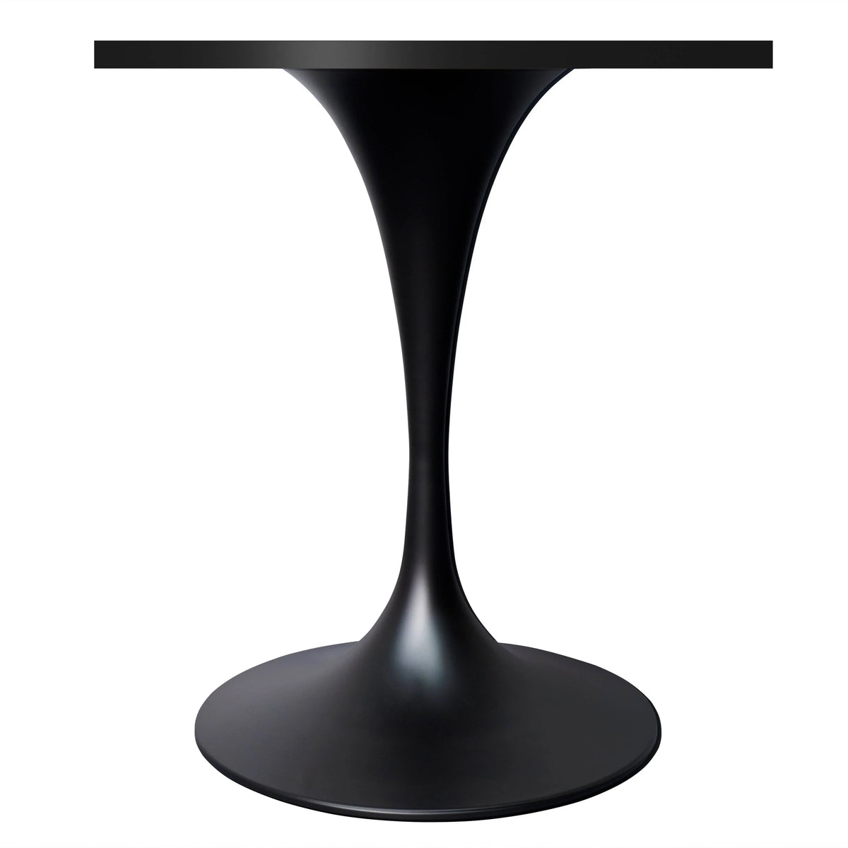 LeisureMod Verve Collection 24"Square Dining Table, Black/White/Brushed Gold Base with Black MDF Top - Elax Furniture