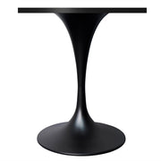 LeisureMod Verve Collection 24"Square Dining Table, Black/White/Brushed Gold Base with Black MDF Top - Elax Furniture