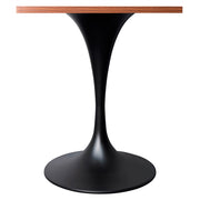 LeisureMod Verve Collection 24"Square Dining Table, Black/White/Brushed Gold Base with Black MDF Top - Elax Furniture