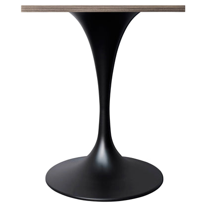 LeisureMod Verve Collection 24"Square Dining Table, Black/White/Brushed Gold Base with Black MDF Top - Elax Furniture