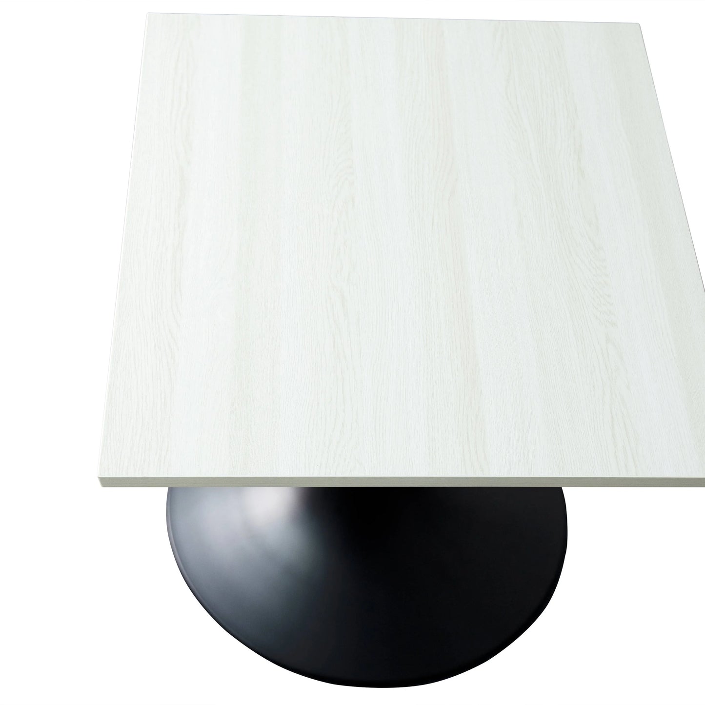 LeisureMod Verve Collection 24"Square Dining Table, Black/White/Brushed Gold Base with Black MDF Top - Elax Furniture