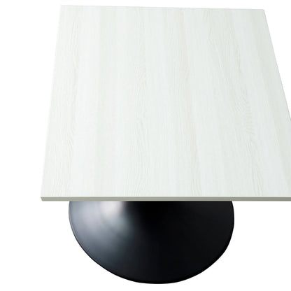 LeisureMod Verve Collection 24"Square Dining Table, Black/White/Brushed Gold Base with Black MDF Top - Elax Furniture