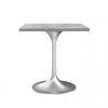 Verve Square Dining Table with Resin Tabletop and Brushed Steel Base