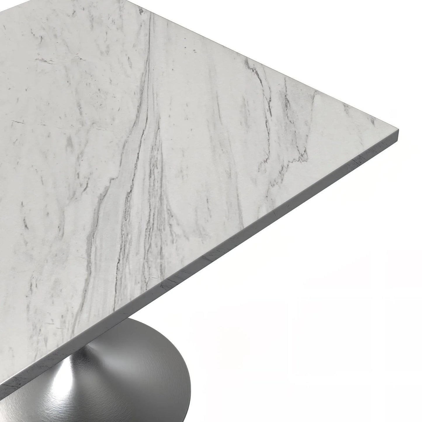Verve Square Dining Table with Resin Tabletop and Brushed Steel Base - Elax Furniture