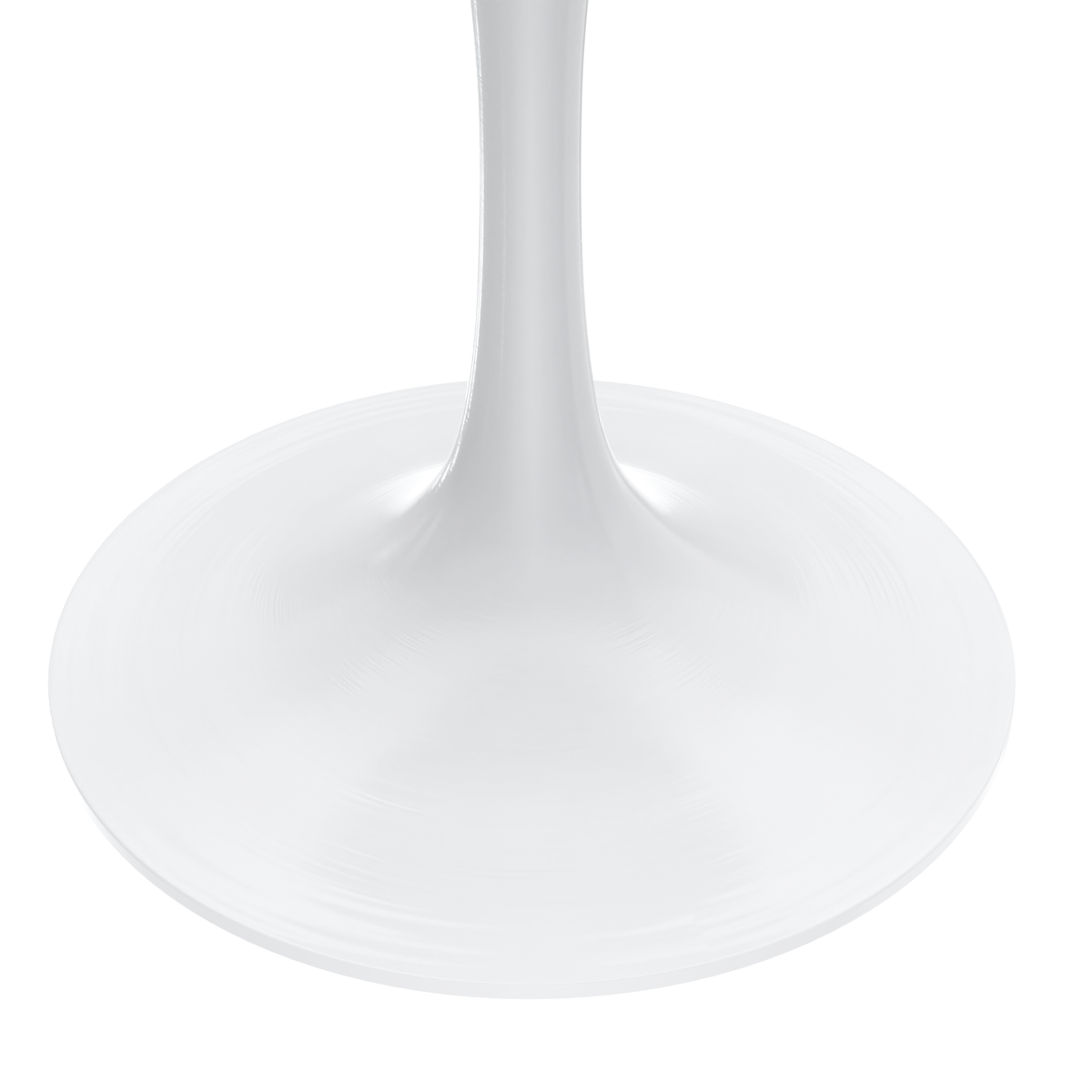 Verve Round Dining Table with MDF/Sintered Stone/Resin Tabletop in White Stainless Steel Pedestal Base
