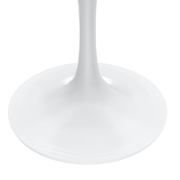 Verve Round Dining Table with MDF/Sintered Stone/Resin Tabletop in White Stainless Steel Pedestal Base
